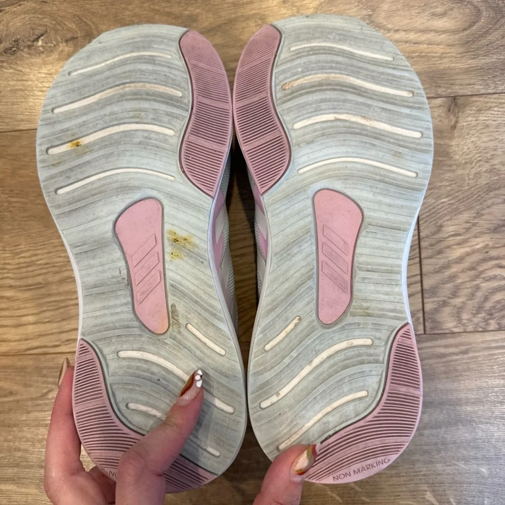 Adidas Fortarun Sports Girl's Shoes Size 6 White Multi-colored Pastels